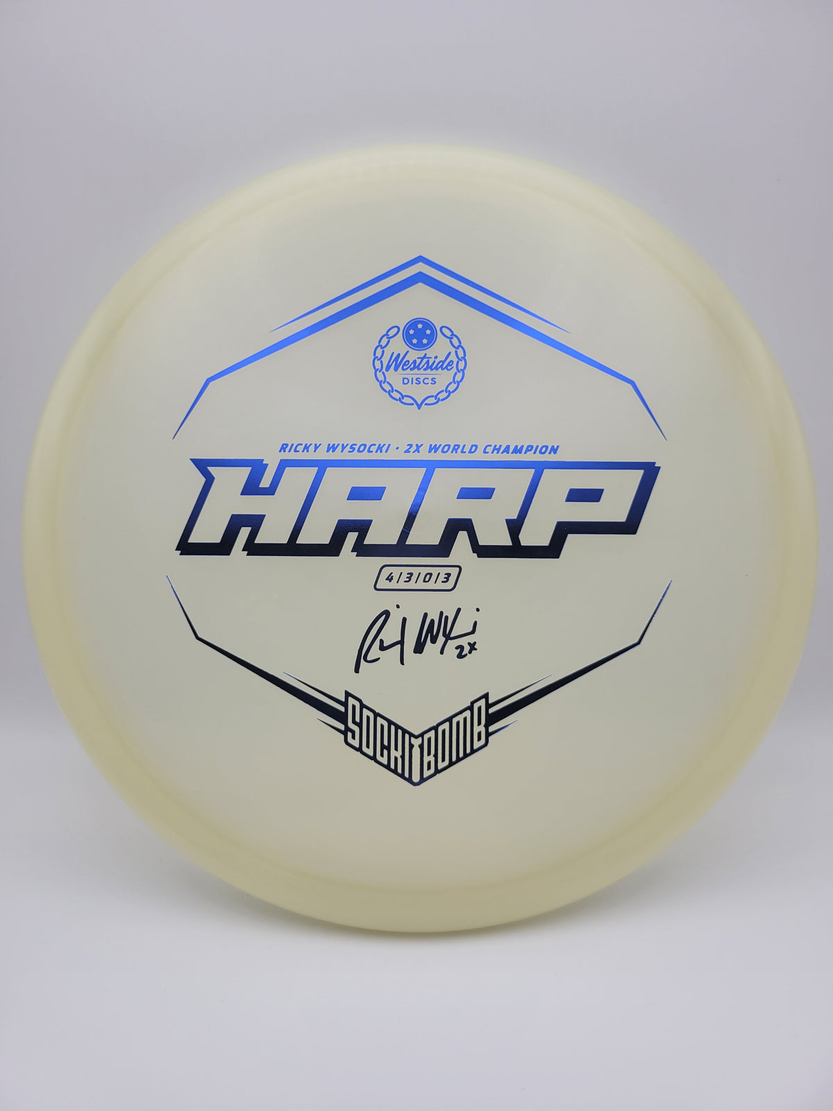 Westside Discs VIP Moonshine Harp Ricky Wysocki Sockibomb Stamp - midrange disc golf disc