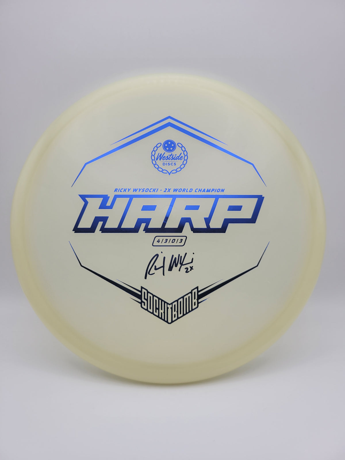 Westside Discs VIP Moonshine Harp Ricky Wysocki Sockibomb Stamp - midrange disc golf disc